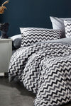 BONJARDİNHOME Modern Grey 100% Cotton Double Duvet Set 3