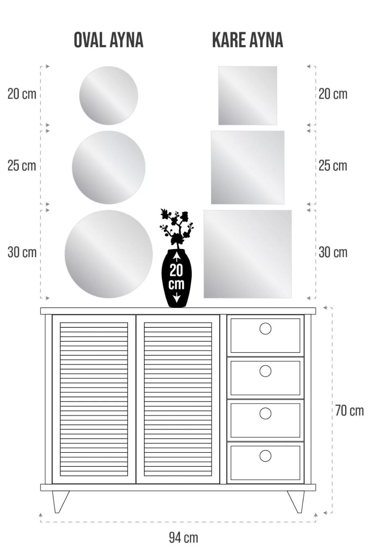 Decovetro Mirror 4 Piece Square Decorative Wall Mirror 20 X 20 Cm 5