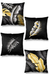 Pilloveland Double-Sided Printed Gold Leaf Patterned 4-Piece Suede Cushion Cover 1