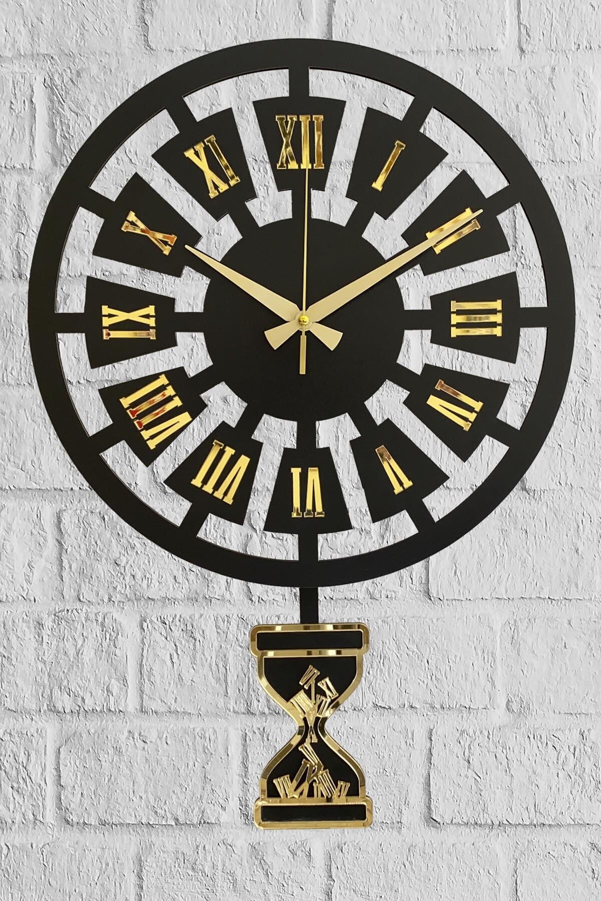 Sokaktaki Hediyem Modern Time Gold Premium Pendulum Wall Clock 1