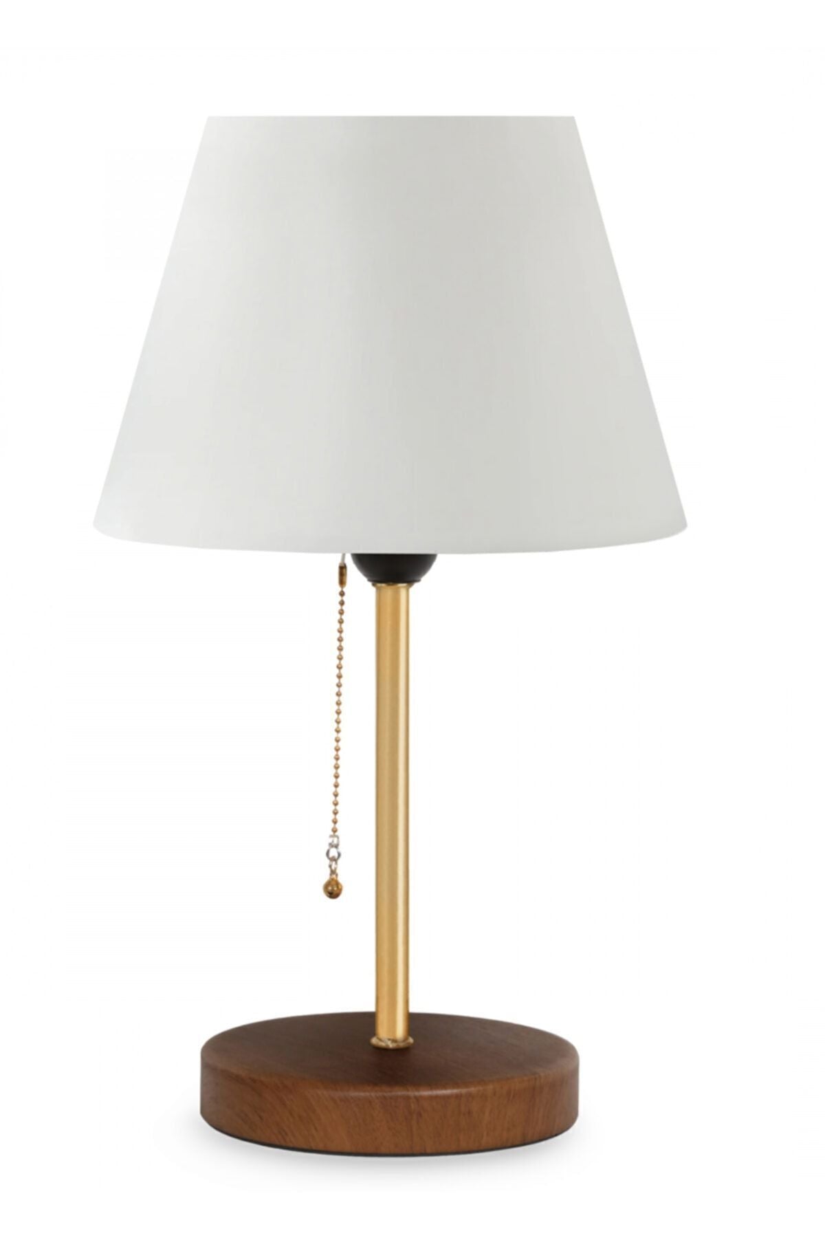 HOMING Sera Wooden Legged Cream Fabric Lampshade Table Lamp - Chain Switch - AYD-2797 3