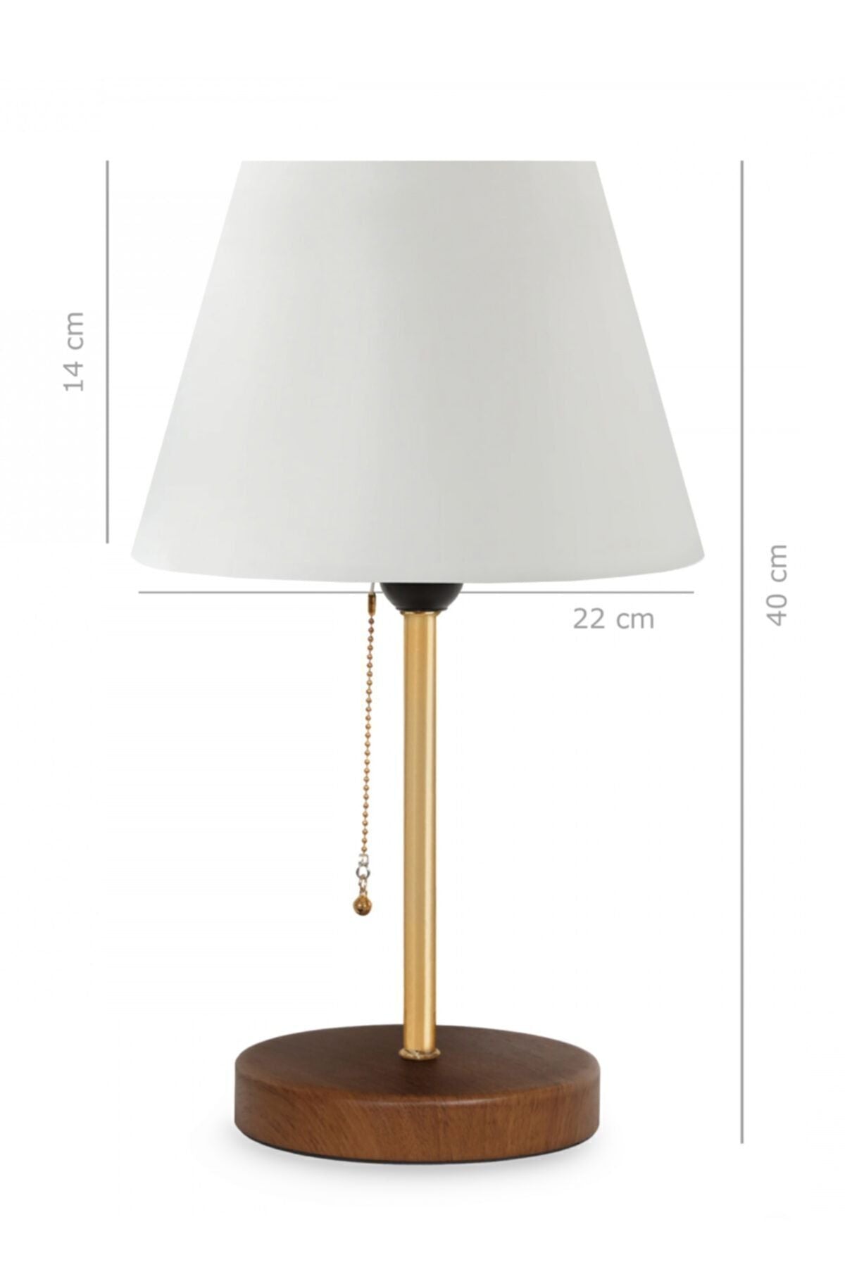 HOMING Sera Wooden Legged Cream Fabric Lampshade Table Lamp - Chain Switch - AYD-2797 4