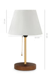 HOMING Sera Wooden Legged Cream Fabric Lampshade Table Lamp - Chain Switch - AYD-2797 4