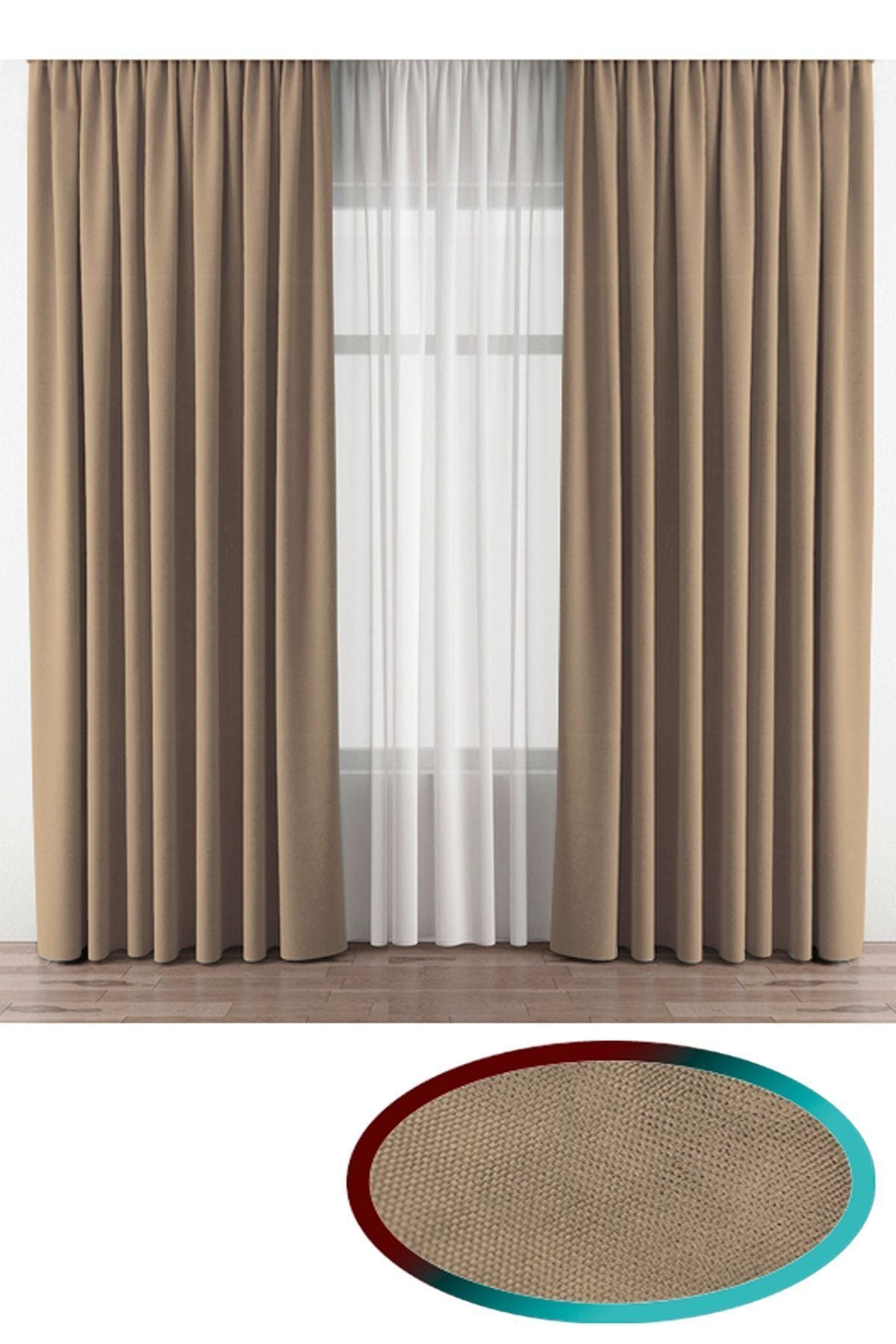 İ.D İpek Dokuma Vizon Velvet Fabric Extrafor Pleated High-Quality Single Panel Curtain 1