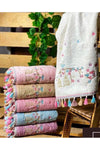 AYHANHOME Cotton Flora Embroidered Tassel 6-Piece 50x90 Hand Face Towel Set 3