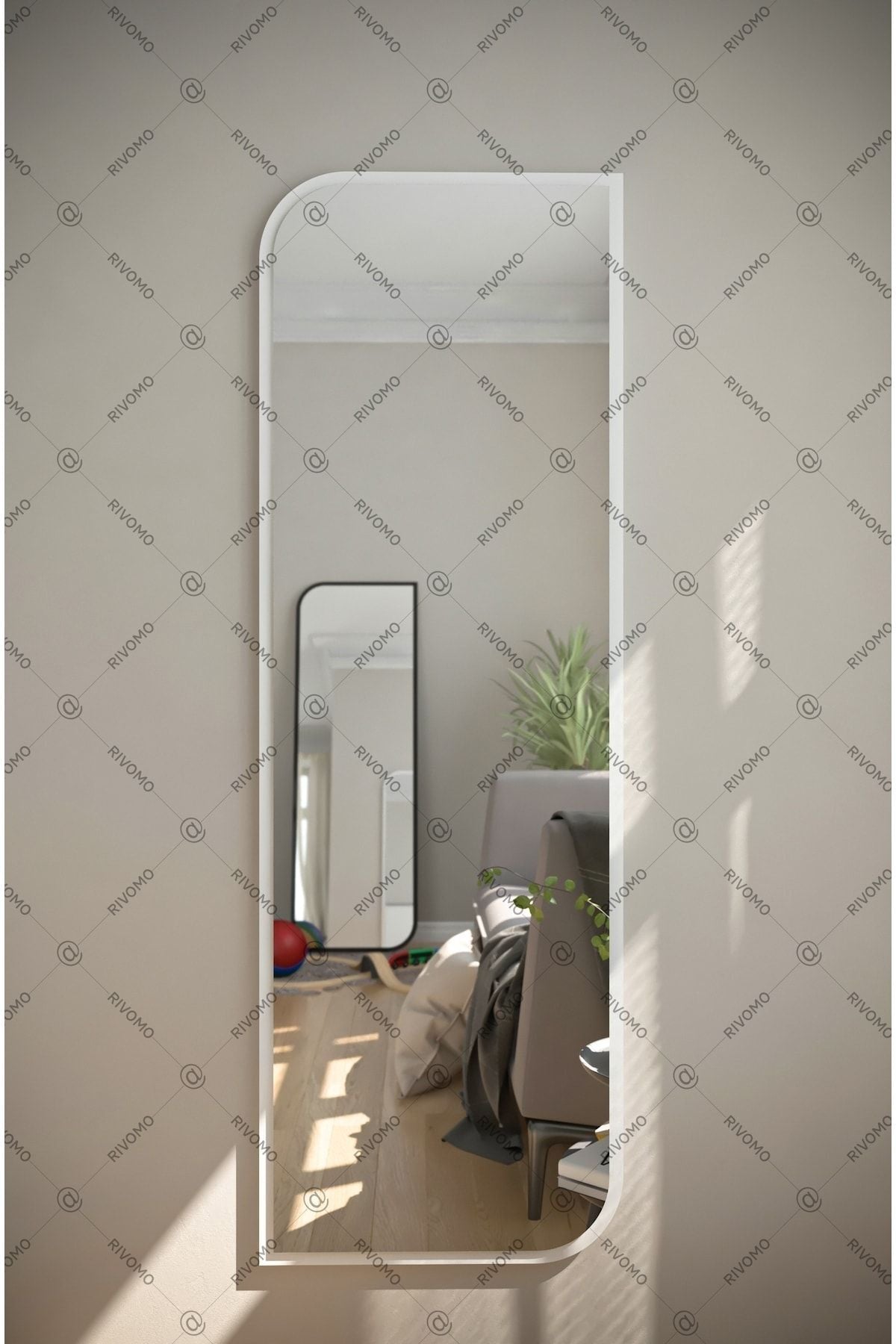 Rivomo White Decorative Full-Length Mirror 150x50 1