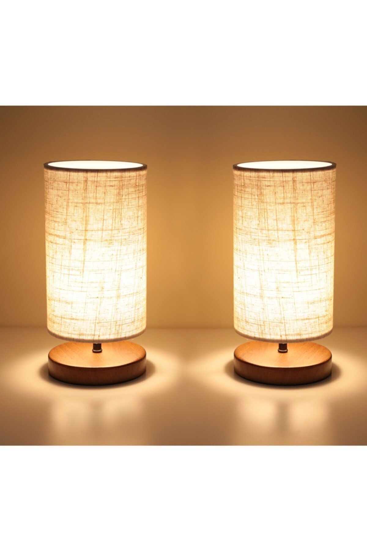 HOMING Cylindrical Design Fabric Lampshade Set of 2 1