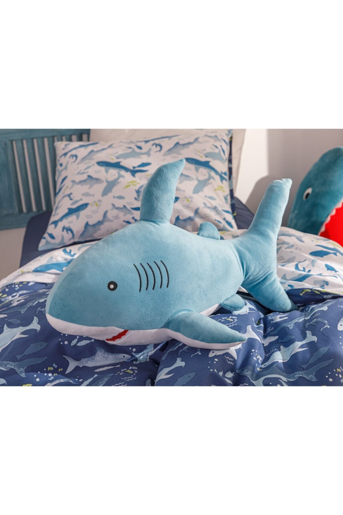 English Home Mini Shark Decorative Pillow 28x48 Cm Blue 1