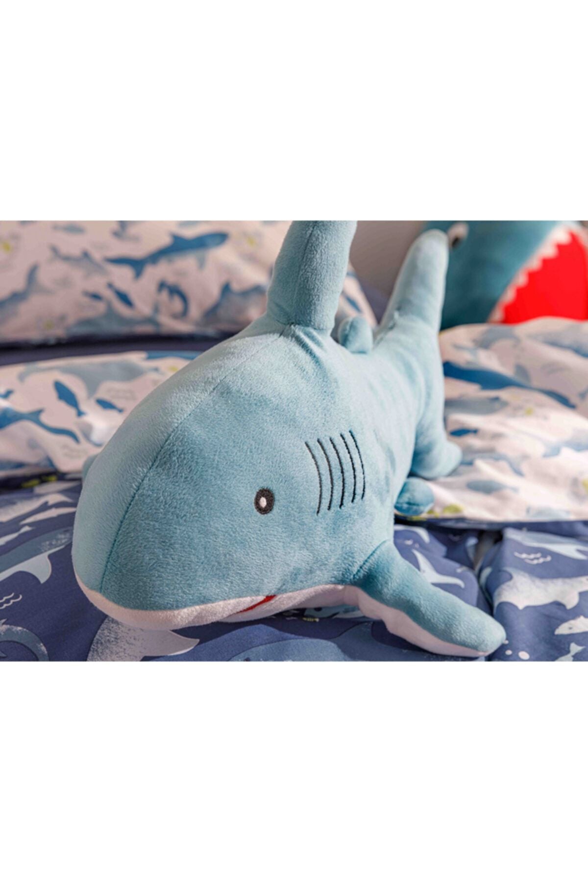 English Home Mini Shark Decorative Pillow 28x48 Cm Blue 2