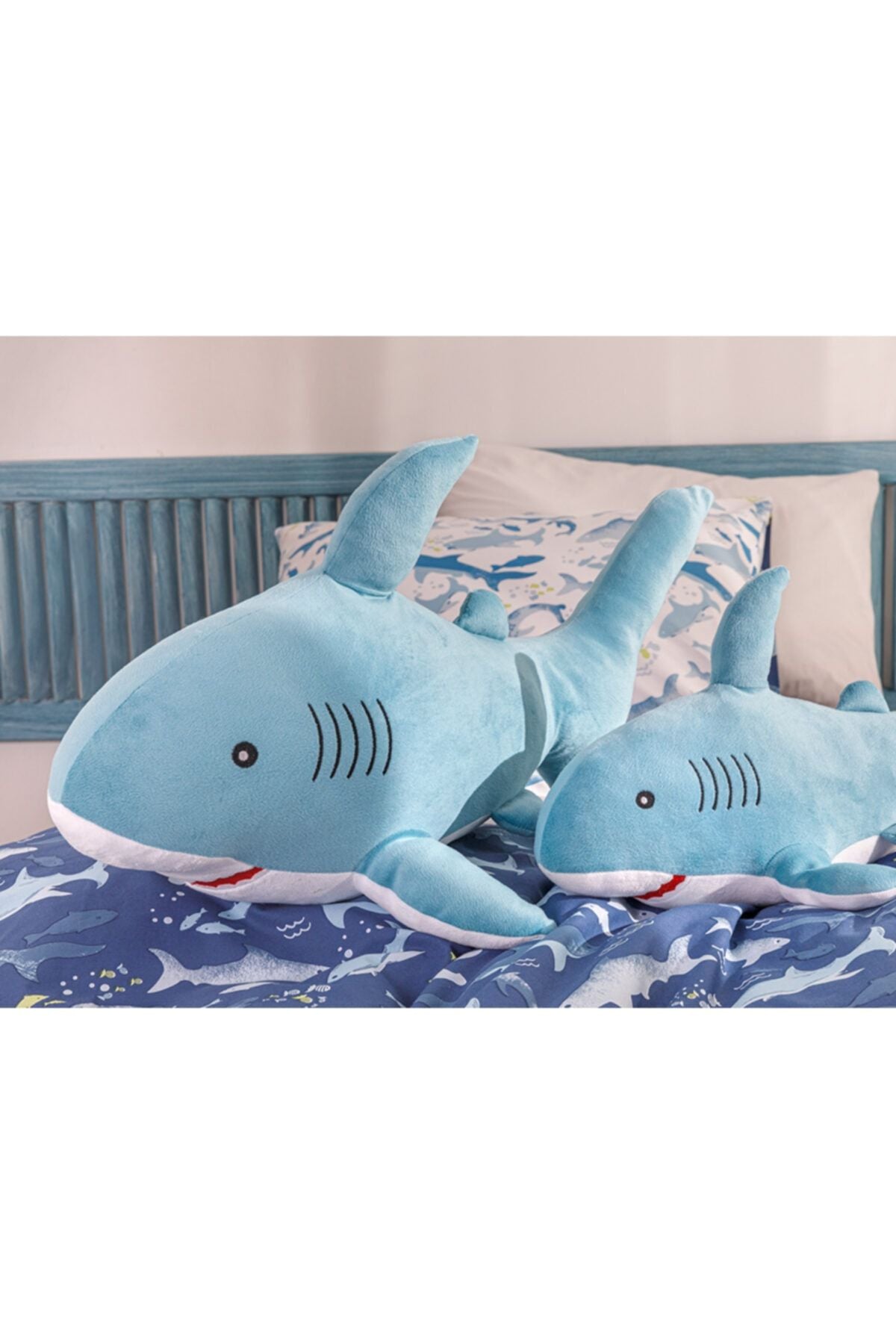 English Home Mini Shark Decorative Pillow 28x48 Cm Blue 3