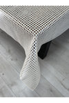 Yıldızhome Luxury Woven Pattern PVC Wipeable Tablecloth 2