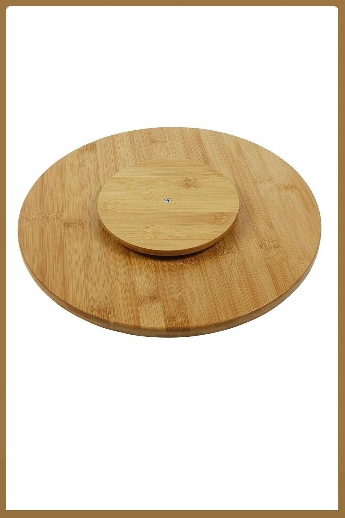 Balsa Grup Dpt-36, Bamboo Rotating Stand 36x36 Cm Pizza Serving Board 3