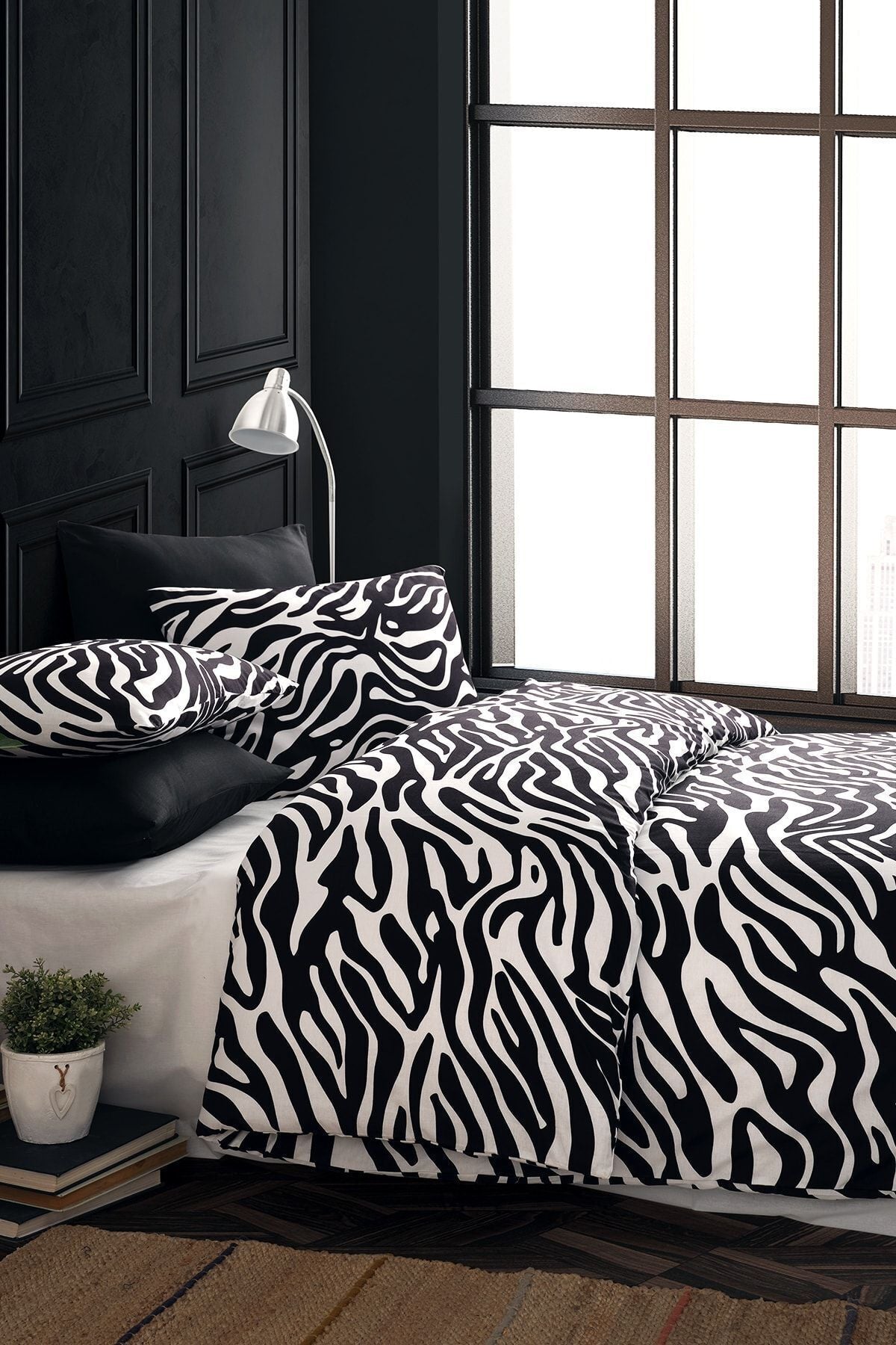 Cote Blanc Zebra 100% Cotton Double Duvet Cover Set 1