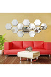 Genel Markalar Honeycomb Silver Decorative Hexagon 12x Acrylic Mirror 11x12.5cm With Adhesive Tape 2