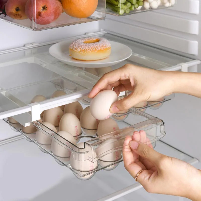 Refrigerator Organizer Bins With Handle Pull Out With Handle For Food Drinks Fruits Vegetable